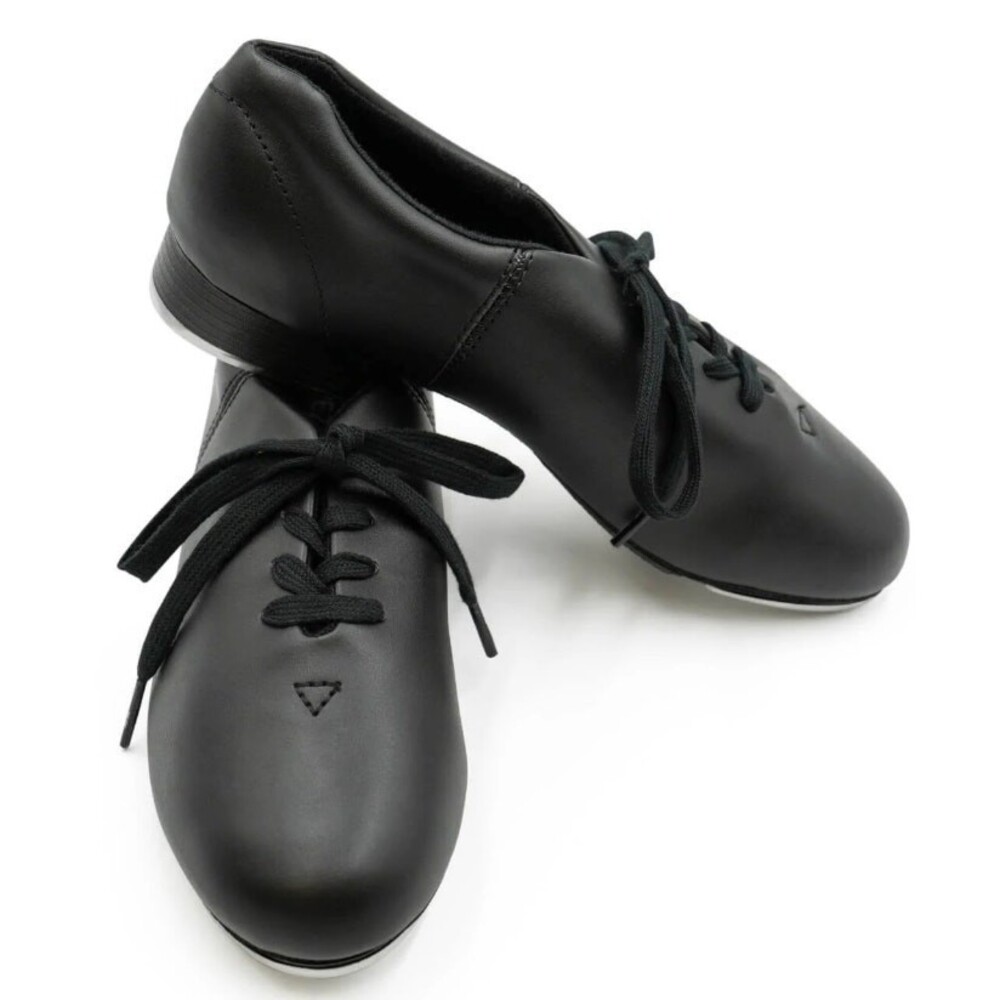 Capezio CG17 Black Leather Lace Up Tap Dance Shoes Women's Size 10 Wide